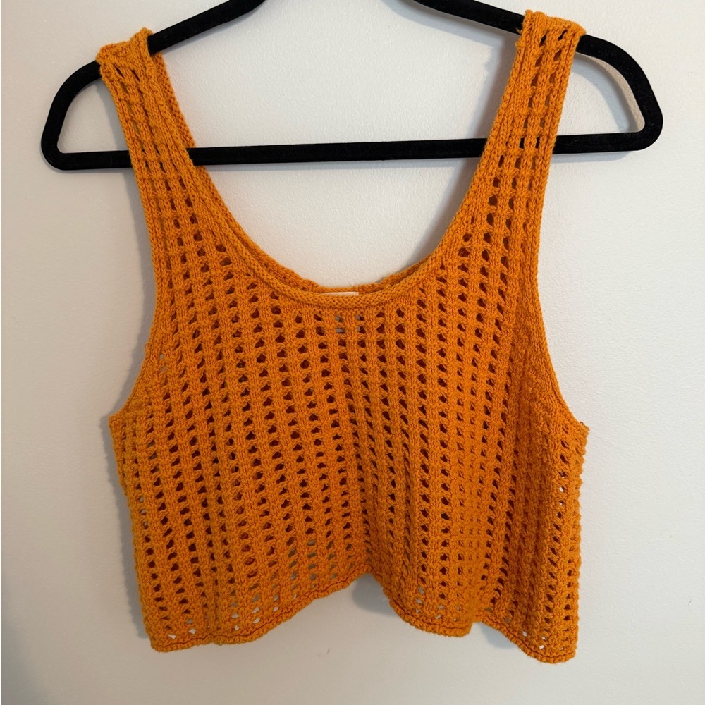 Wild Fable Vibrant Orange Knit Crop Top